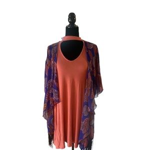 LULAROE  MONROE KIMONO AND RUE 21 SLeeveless Tank Dress